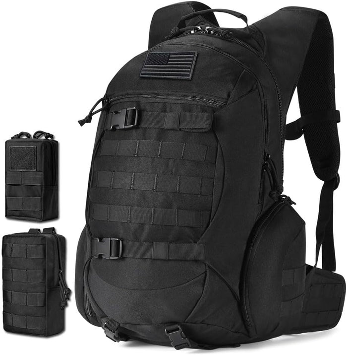 Tactical Backpack for Men, Military Backpack for Hiking, Motorcycle Backpack (black), 35L