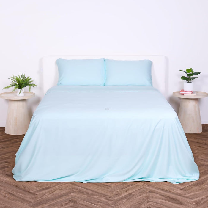 THE LAD COLLECTIVE 3.0 Queen Bedding Set - Queen Bedding Sets - 4-Piece Bedset w/Fitted Sheet, Top Sheet & 2 Standard Pillowcases [Duvet Not Included] - Bamboo-Cotton - Atlantic [Navy Blue]