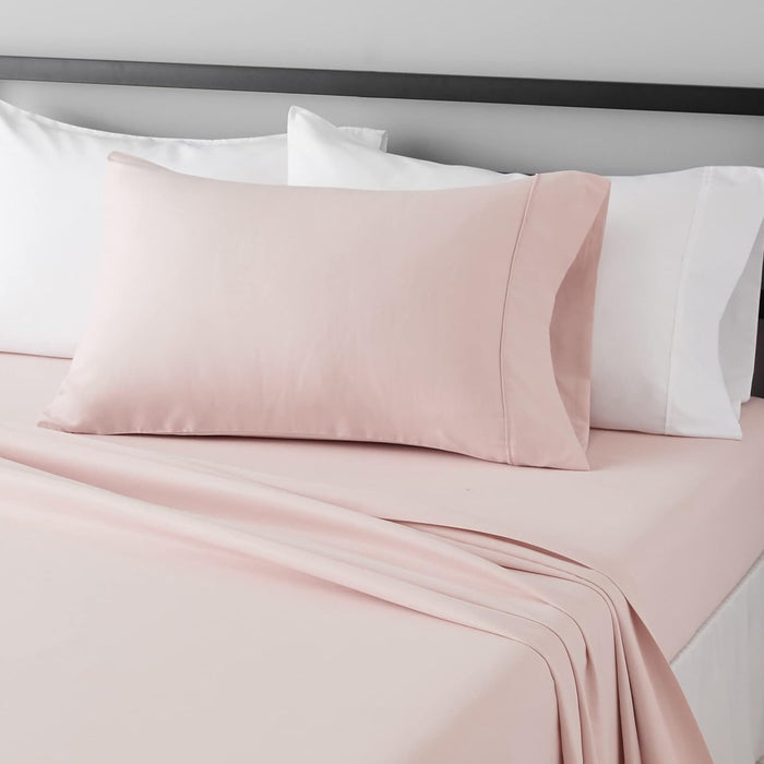 Amazon Basics Lightweight Super Soft Easy Care Wrinkle Free Microfiber 3 Piece Bed Sheet Set with 14-Inch Deep Pockets, Twin, Navy Blue, Solid, Kids, Men & Women Bedding