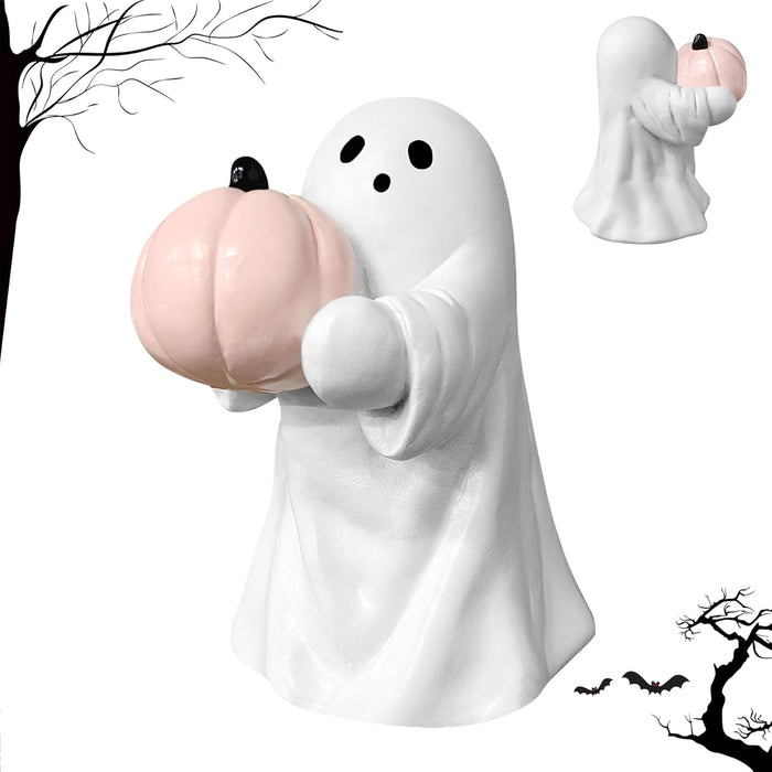 Halloween Ghost Figurine-Spooky & Cute Ghost Statue for Home, Desk, Party Decor | Funny Middle Finger Halloween Decorations Indoor