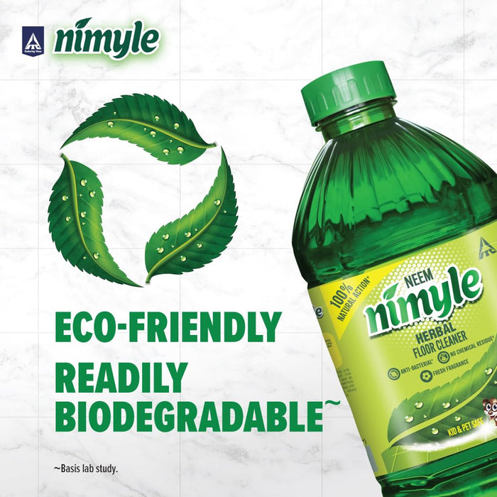 Nimyle ITC's Eco Friendly Floor Cleaner Liquid, Herbal 2L, with Power of Neem for 99.9% Anti Bacterial Protection, Surface Cleaner