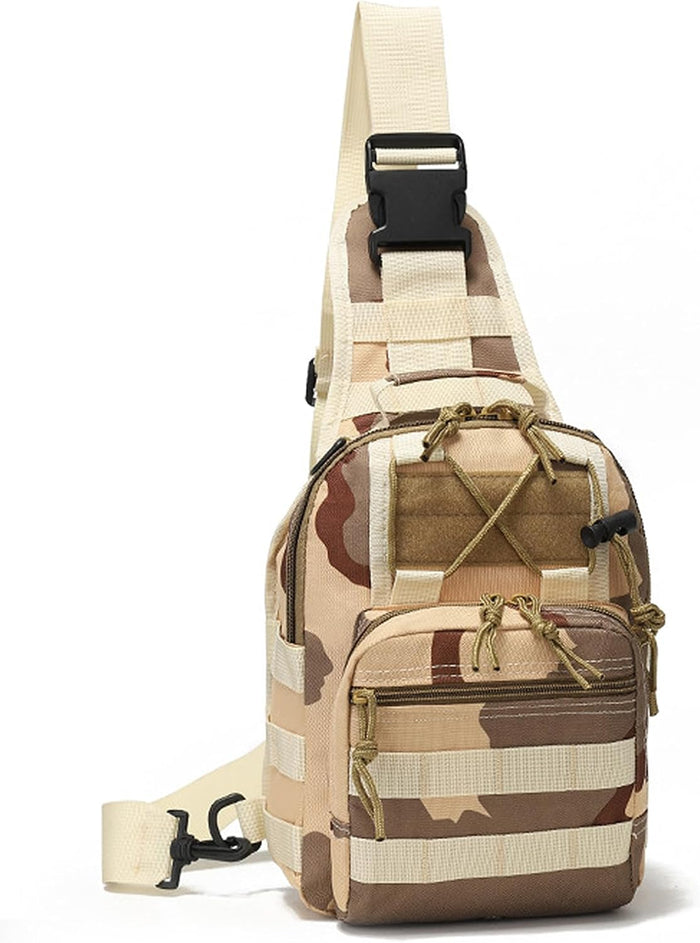 Viriber Tactical Backpack, Waterproof Military Cross-body Molle Sling Shoulder Backpack Chest Bag for Outdoor Every Day Carry Black