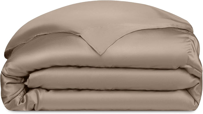 Cozy Earth Luxury Duvet Cover Queen - 100% Viscose from Bamboo - Ultra-Soft, Cooling & Lightweight Duvet Cover - Temperature-Regulating Bedding with Concealed Zip & Interior Snap Closures - Driftwood