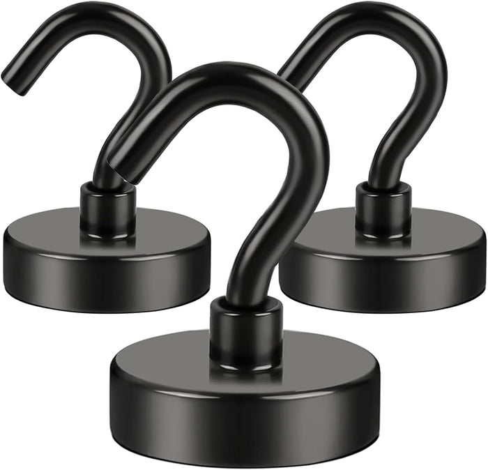 DIYMAG Hooks for Hanging String Lights, 30lbs 2025 Cruise Cabin Ship Essentials N52 Magnetic Hook Heavy Duty Strong Magnets Fridge for Classroom Beach Vacation Kitchen Grills 6 Pack Silver