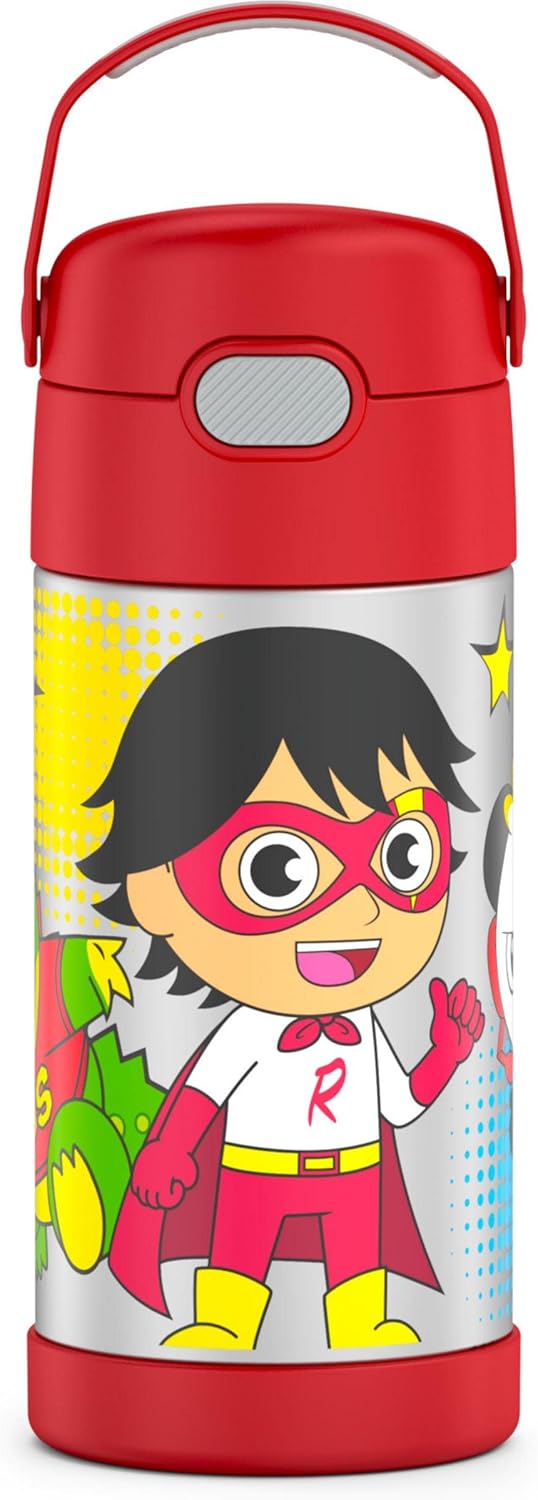 THERMOS FUNTAINER Spider-Man Stainless Steel Water Bottle with Lid, 12 Ounce