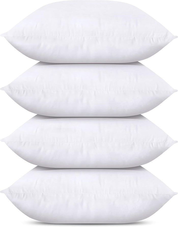 Utopia Bedding Throw Pillows (Set of 4, White), 18 x 18 Inches Pillows for Sofa, Bed and Couch Decorative Stuffer Pillow