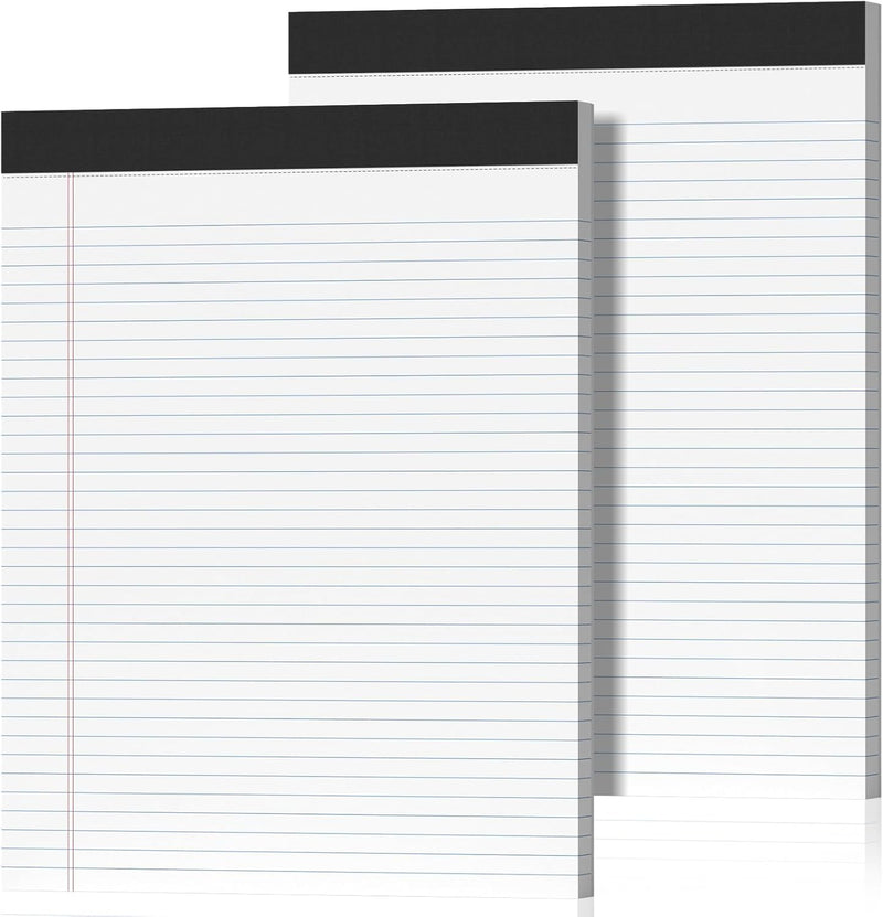 12 Pack Legal Pads 8.5 x 11 College Ruled 600 Sheets Note Pads 8.5 x 11 Inch Notepads Perforated Writing Pads 8.5 x 11 Pads of Paper Lined White Paper, 50 Sheets per Notepad for Home, Office, School