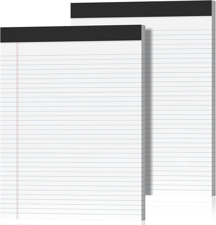 12 Pack Legal Pads 8.5 x 11 College Ruled 600 Sheets Note Pads 8.5 x 11 Inch Notepads Perforated Writing Pads 8.5 x 11 Pads of Paper Lined White Paper, 50 Sheets per Notepad for Home, Office, School