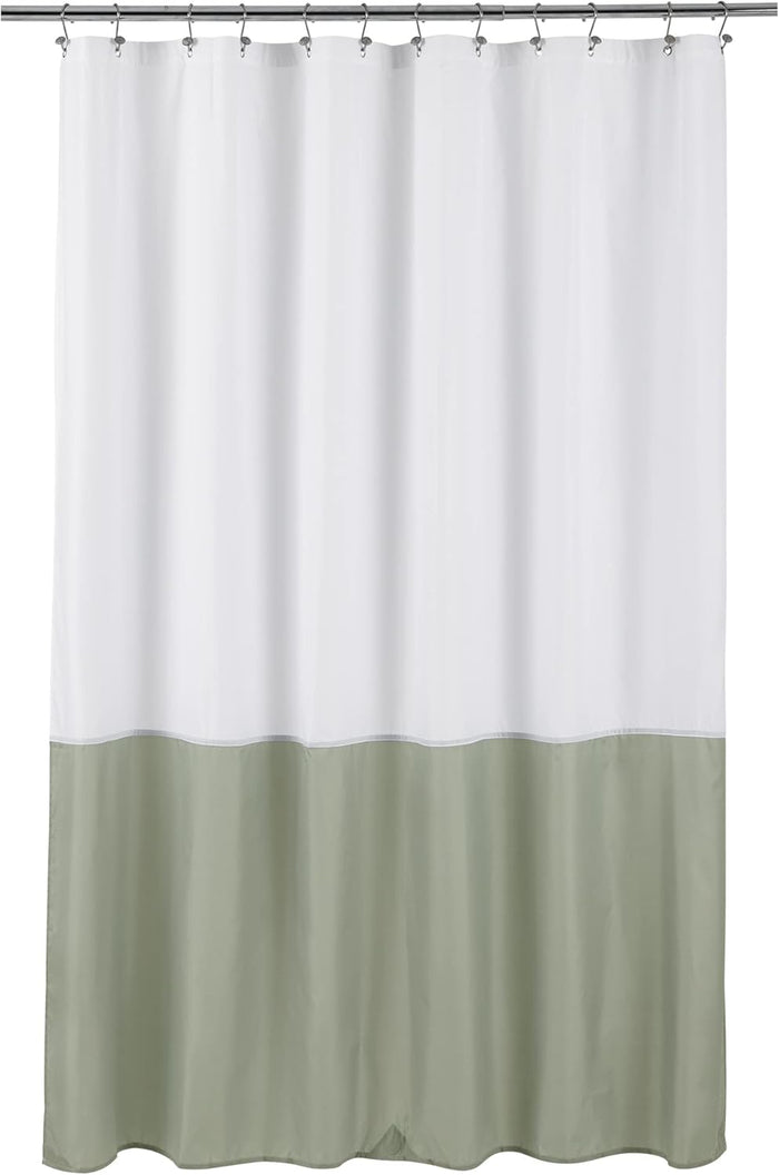 ALYVIA SPRING Waterproof Fabric Shower Curtain Liner with 3 Magnets - Soft Hotel Quality Cloth Shower Liner, Light-Weight & Machine Washable - Standard Size 72x72, White