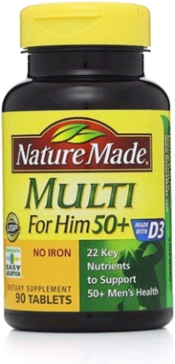Nature Made Multivitamin for Men Over 50, Mens Multivitamins 50 Plus, Daily Nutritional Support, Nature Made Multi Vitamins, 90 Tablets, 90 Day Supply