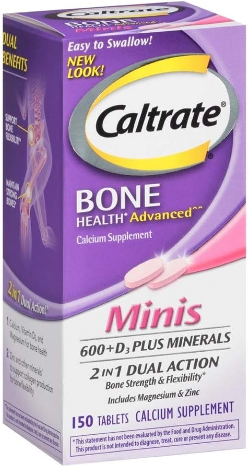 Caltrate Minis 600 Plus D3 Plus Minerals Calcium and Vitamin D Supplement Tablets, Bone Health and Mineral Supplement for Adults - 150 Count