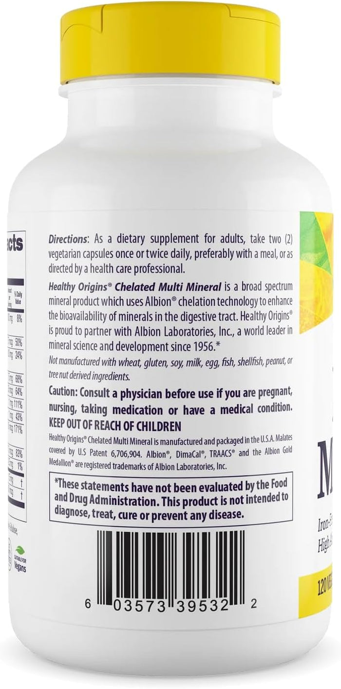 Healthy Origins Chelated Multi Mineral (Albion Minerals, Bioavailable, Non-GMO, Gluten Free), 240 Veggie Caps
