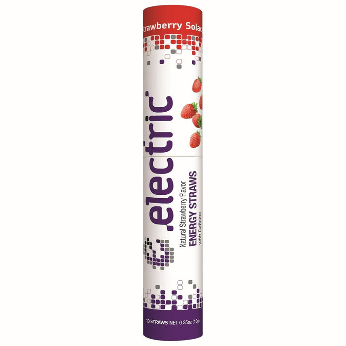 Smooth and Gentle Caffeine Energy. No Sugar. No Calories. Healthy and All Natural Electric Energy Straws – Natural Strawberry Solace – 10 straw pack