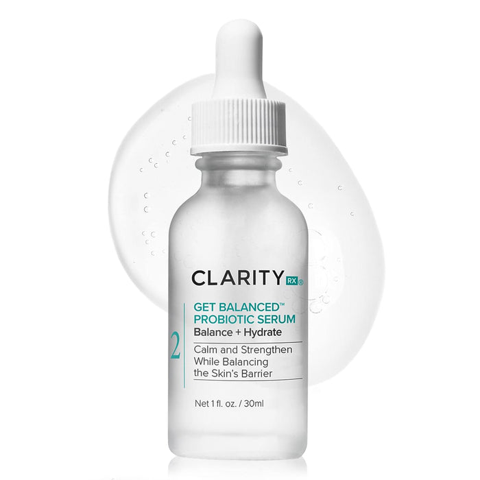 ClarityRx Get Balanced Probiotic Hydrating Face Serum, Natural Plant-Based Skin-Balancing Treatment with Hyaluronic Acid & Antioxidants for Normal & Aging Skin