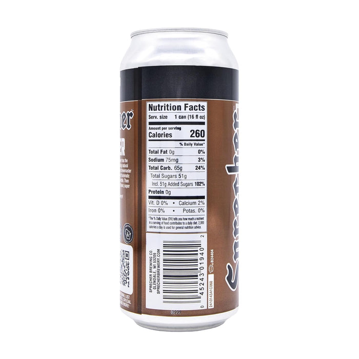 Sprecher Root Beer & Cream Soda Craft Soda – Fire-Brewed with Real Honey, Caffeine-Free & Gluten-Free Gourmet Sodas – 16 fl oz Cans (24 Total)