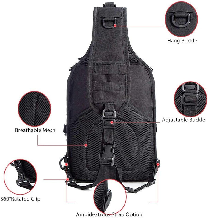 HAOMUK Tactical Sling Bag Pack Military Rover Shoulder Sling Backpack EDC Molle Assault Range Bag