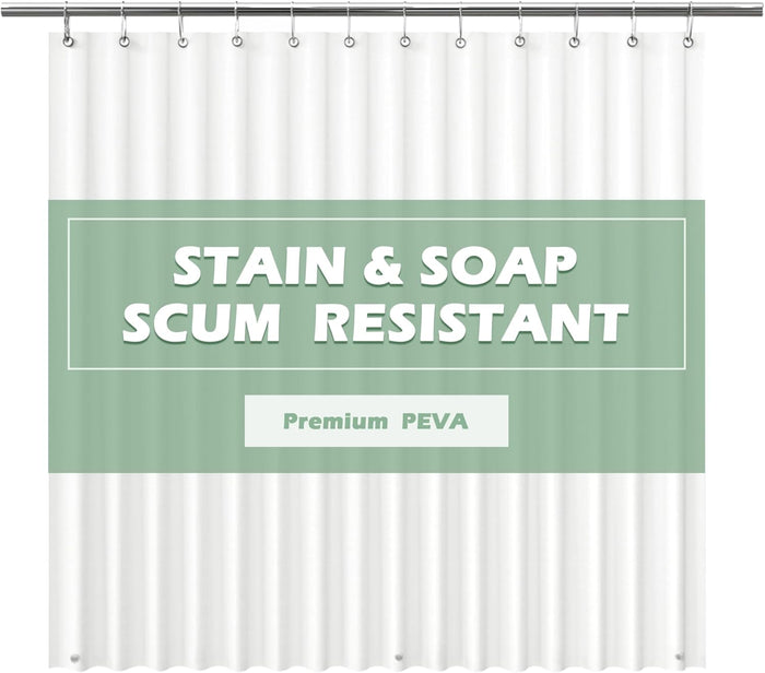 EHZNZIE Clear Shower Curtain Liner Light Weight PEVA, Shower Liner 72x72 Inches, Waterproof, No Chemical Smell with 12 Rust Proof Metal Grommets Holes for Bathroom Shower Curtain