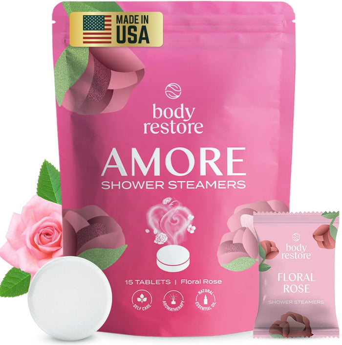 Body Restore Shower Steamers Aromatherapy 30 Pack - Christmas Stocking Stuffers for Men, Birthday Gifts for Women, White Elephant, Relaxation, Self Care - Collector’s Box