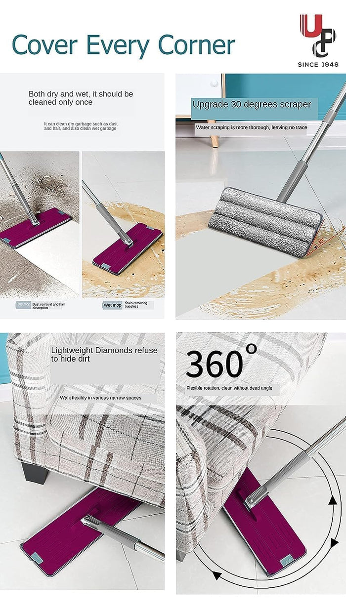 UPC Mop Bucket with Mopping Stick for Home Cleaning/Floor Cleaning Mop for Home/Pocha Bucket with Flat Mop/Moppers for Cleaning Floor