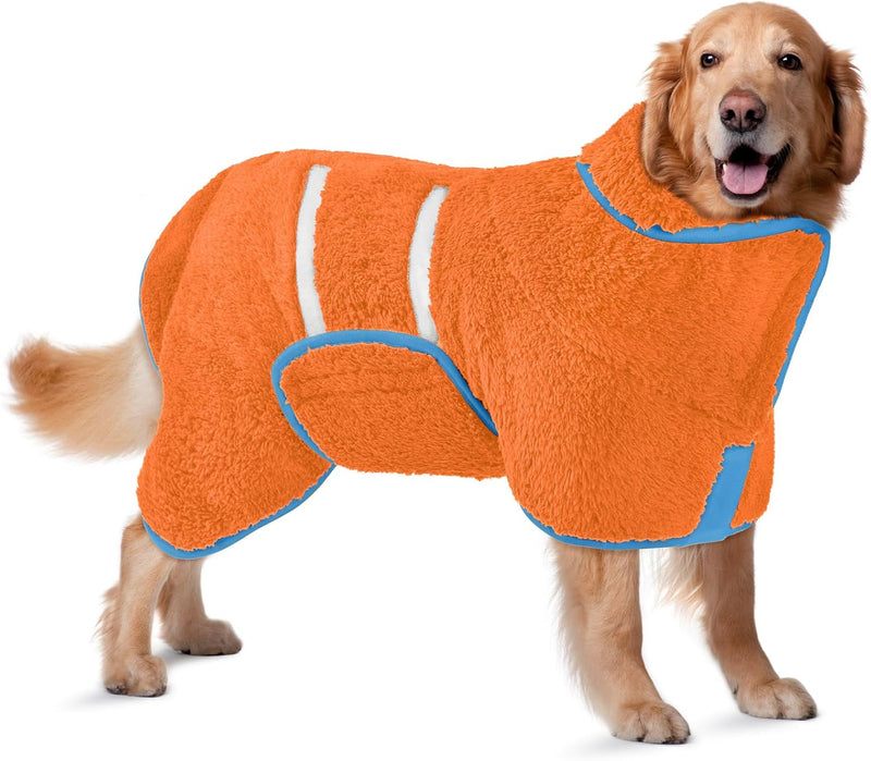 Bienbee Dog Bathrobe, Quick Drying Super Absorbent Dog Robes for After Bath, Warm Keeping Dogs Towel, Dogs Bath Supplies, Dark Blue XL