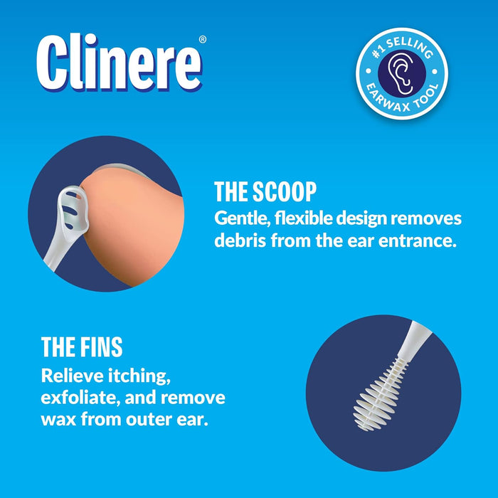 Clinere Ear Cleaners, Gentle Canal Cleaning and Ear Wax Removal Tool, Itch Relief, Exfoliates, 36 Count