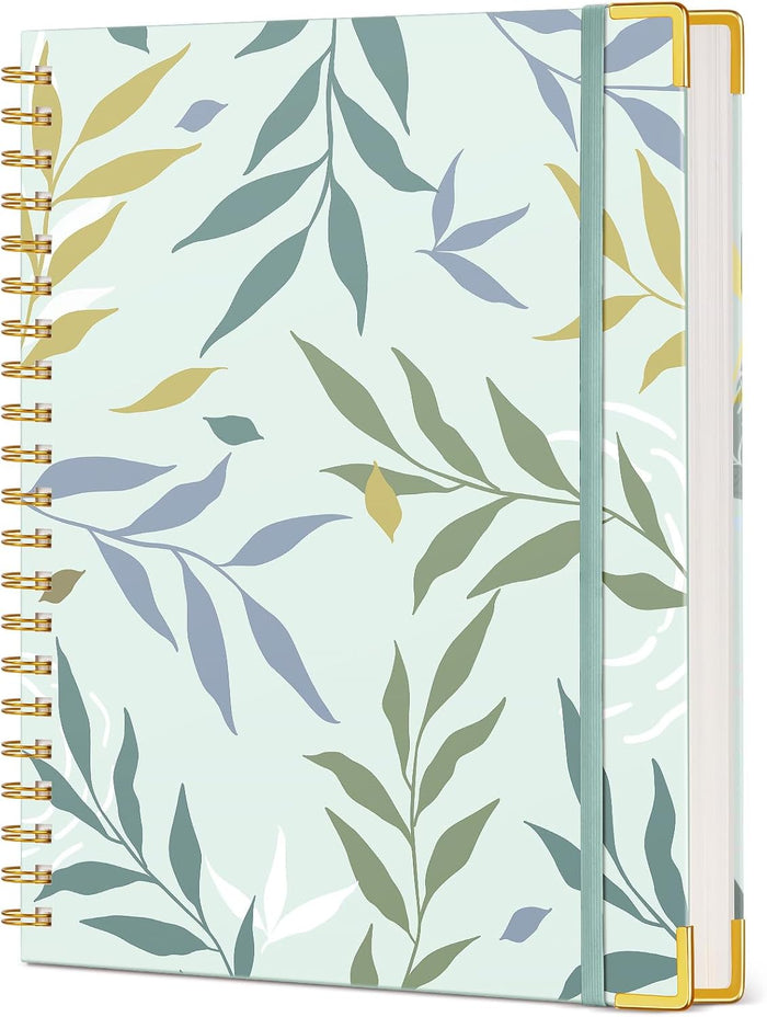 Cute Spiral Notebook Journal for Women, 200 Pages Lined Notebooks 8.5” x 11”, A4 Large Hardcover Spiral Journals with 100 GSM Thick Paper, College Ruled Notebook for Writing Work School, Orange Floral