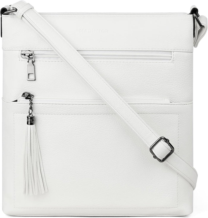 MASINTOR Crossbody Purses for Women, Multi Pocket Casual Crossbody Bag, Adjustable Strap Shoulder Bag with Tassel