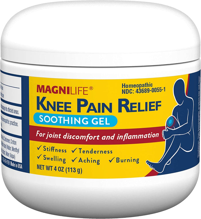 MagniLife Knee Pain Relief Soothing Gel, Reduces Swelling & Inflammation of Sore Muscles, Joint Discomfort, Injuries - All-Natural Arnica - 4oz.