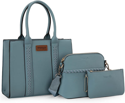 Wrangler 3Pcs Purses for Women Tote Bag Crossbody Handbag Sets with Strap