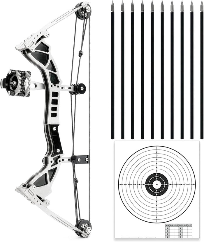 Archery Bow Set Left and Right Hand Compound Bow Hunting Bow Metal Material Catapult RH/LH for Practice Archery