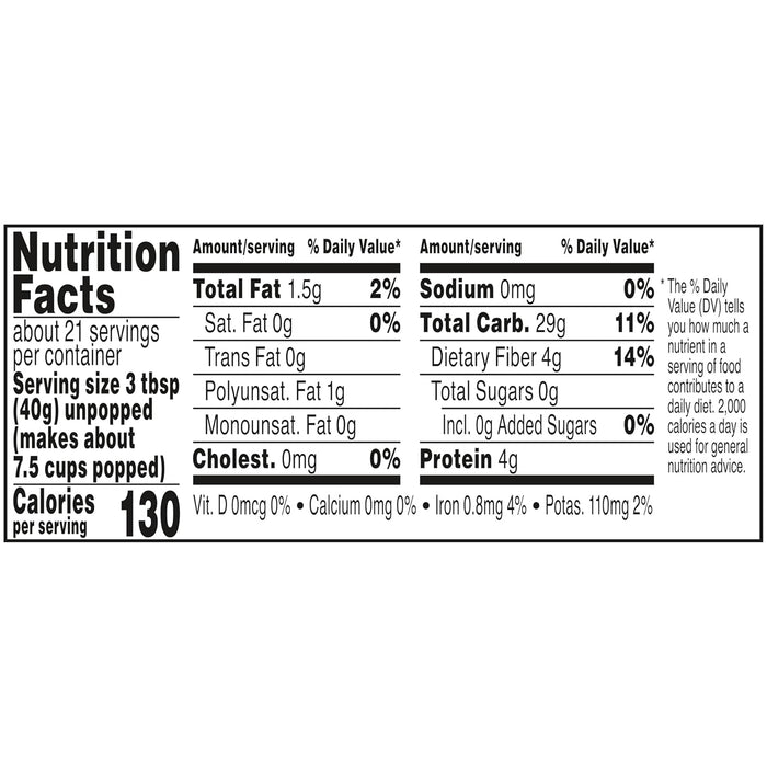 Orville Redenbacher's Gourmet Popcorn Kernels, Original Yellow, 4g Fiber Per Serving, Movie Night Supplies, 30 oz.