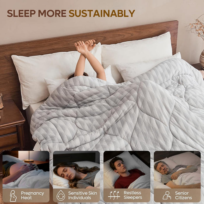 Bestier Skin-Friendly Down Alternative Comforter - Comforters King Size - Sorona® King Comforters with Anti-clumping Fiber, Soft Bedding Comforters All Seasons, Machine Washable - Grey, 104"x90"