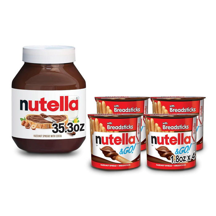 Nutella & GO! Bulk 24 Pack, Hazelnut and Cocoa Spread with Breadsticks, Stocking Stuffers, Snack Cups, 1.8 oz Each