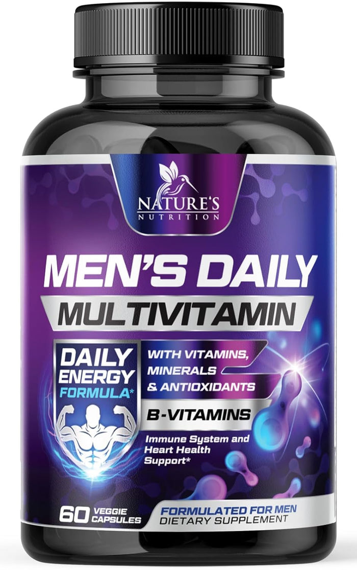 Multivitamin for Men - Vitamin A, C, D, E, Zinc, Calcium, Multivitamins for Immune Health Support, Vitamin B12, Men’s Daily Multivitamin Supplement Capsules, Non-GMO Mens Multi Vitamins - 120 Capsules