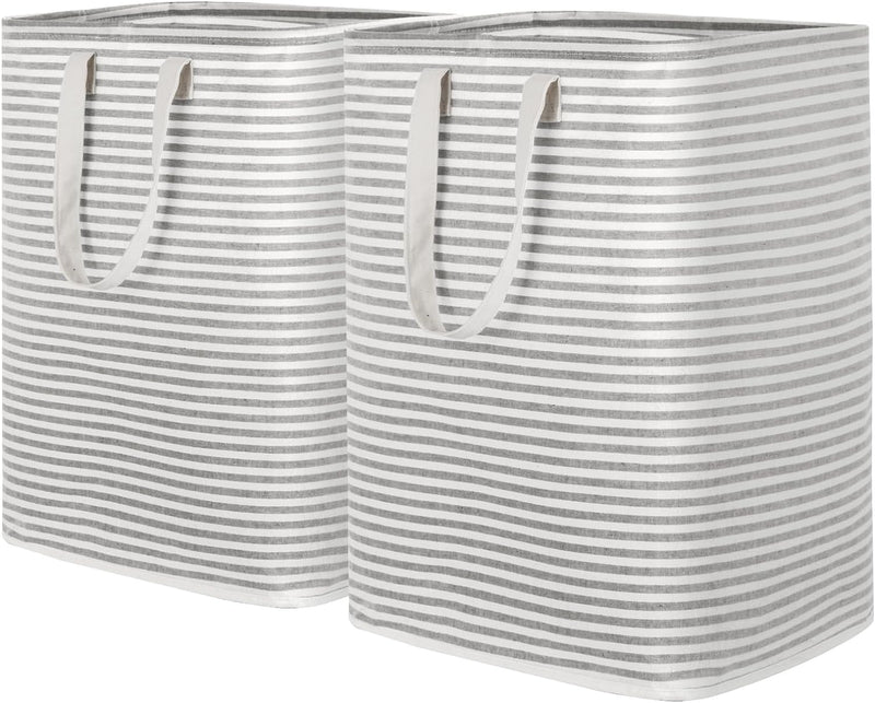 Lifewit 2 Pack Laundry Hamper Large Collapsible Laundry Baskets, Freestanding Waterproof Clothes Hamper with Easy Carry Handles in Laundry Room Bedroom Bathroom College Dorm for Adults, Grey, 2 x 80L