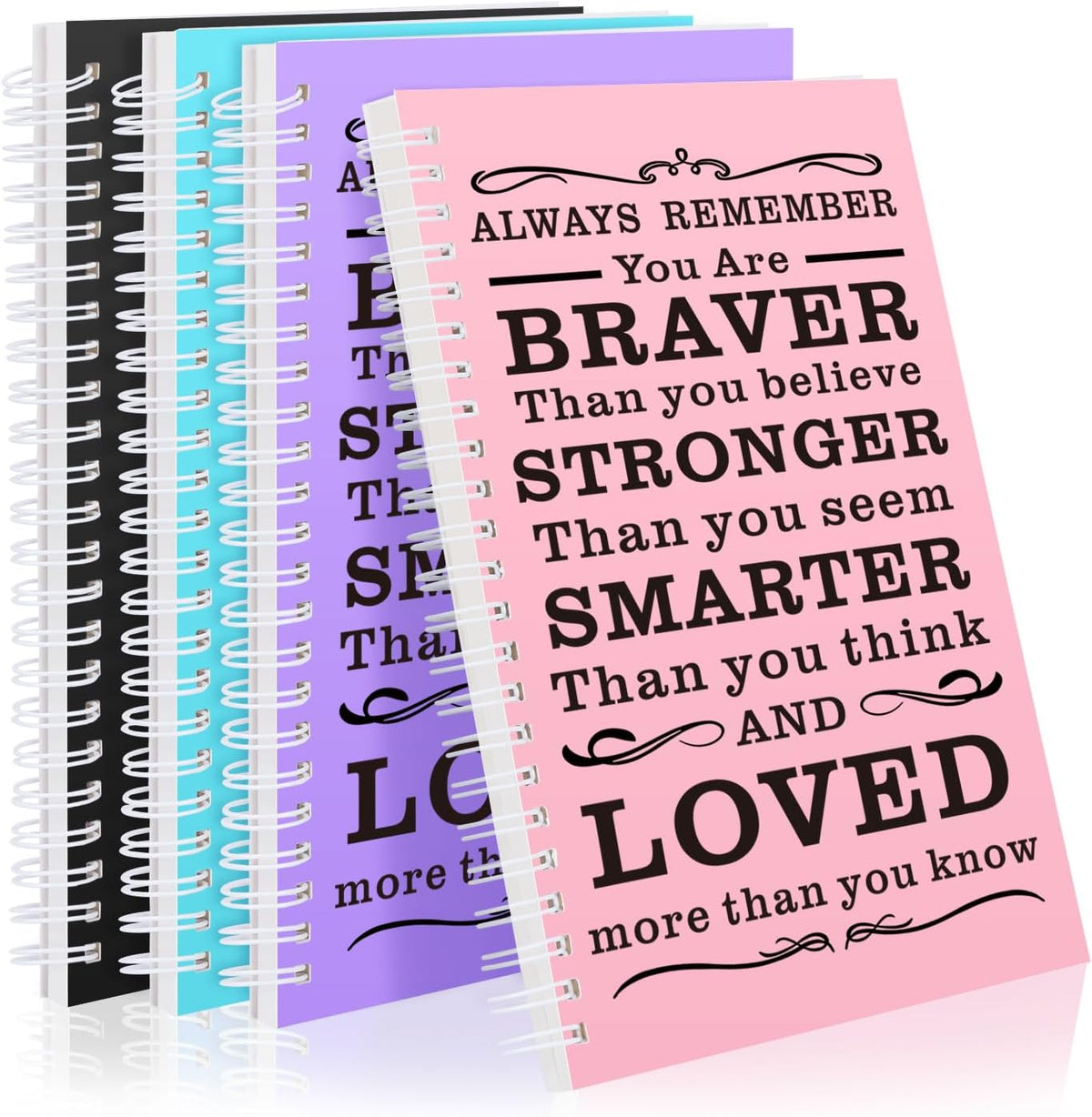 2 Pcs A5 Spiral Notebook,Inspirational Journal,Motivational Journal for Women Men,100 Pages Lined Spiral Journal Notebook College Ruled Daily Diary for School,Travel,Business,Work (Always-Purple)