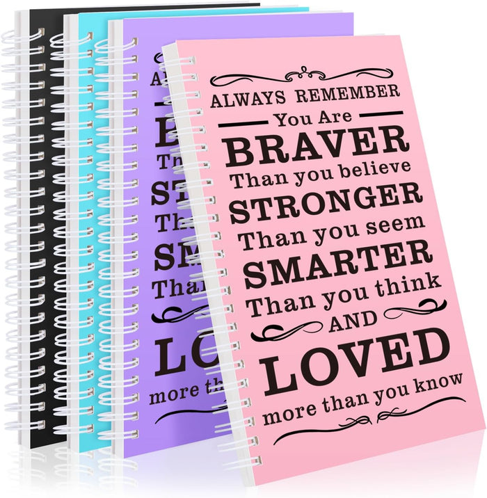 2 Pcs A5 Spiral Notebook,Inspirational Journal,Motivational Journal for Women Men,100 Pages Lined Spiral Journal Notebook College Ruled Daily Diary for School,Travel,Business,Work (Always-Purple)