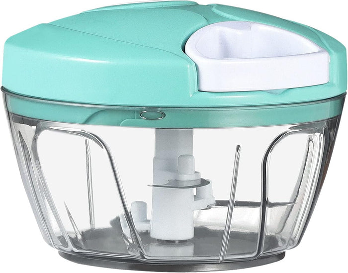 Ourokhome Manual Food Processor Vegetable Chopper, Portable Hand Pull String Garlic Mincer Onion Cutter for Veggies, Ginger, Fruits, Nuts, Herbs, etc., 500ml, Green