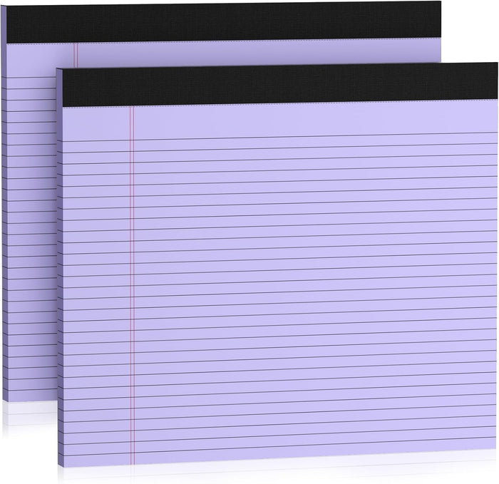 2 Pcs Note Pads 11" x 9.5" Legal Pads College Ruled Notepad Micro Perforated Writing Pads White Lined Paper 80GSM College Ruled Paper Pad of Paper 30 Sheets Notebook for School, To-Do Lists, Office