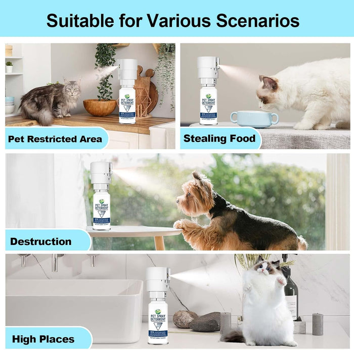 Cat Spray Deterrent System [ 2 Pack ] Cat Deterrent Spray, Motion Activated Pet Deterrent Spray System for Cats & Dogs Odorless Pet Deterrent, Senses Pets Up to 3 Feet Away, Friendly & Safe