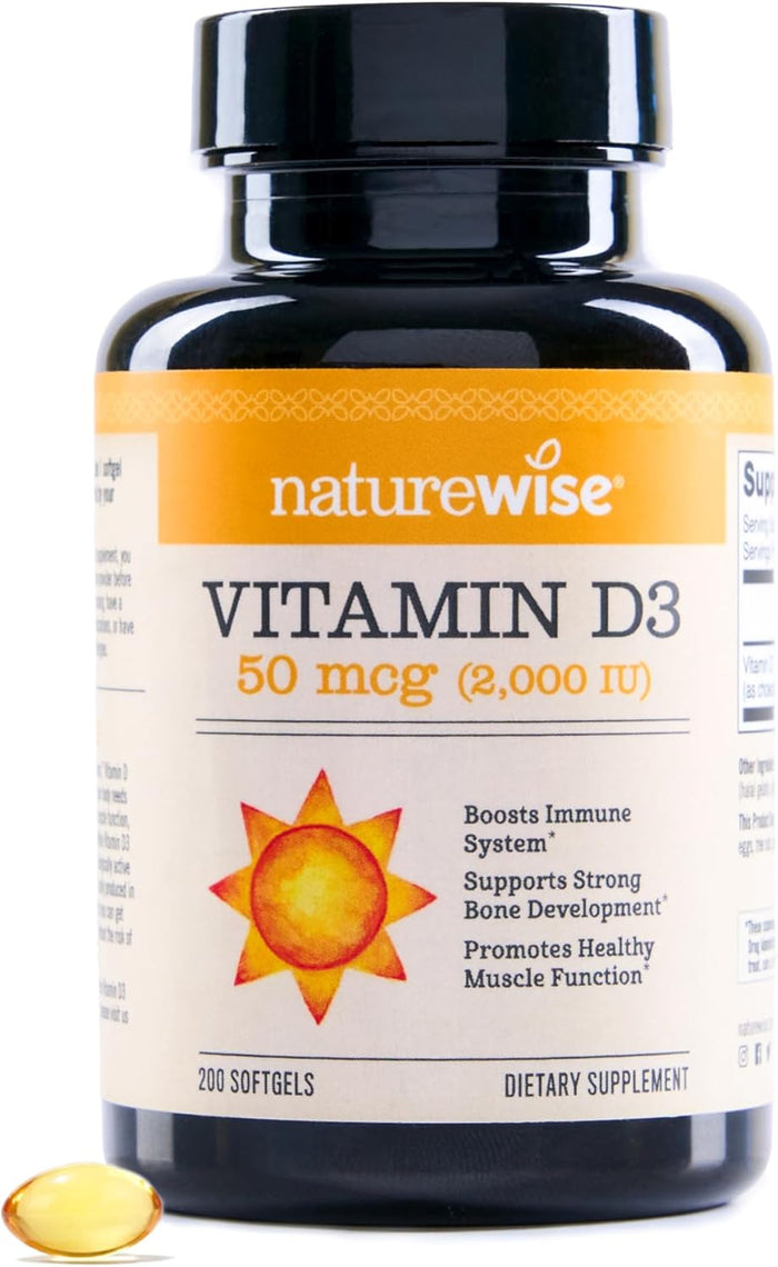 NatureWise Vitamin D3 5000iu (125 mcg) 1 Year Supply for Immune Support, Healthy Muscle Function, and Bone Health - Non-GMO, Gluten Free in Organic Extra Virgin Olive Oil, (Mini Softgel), 360 Count