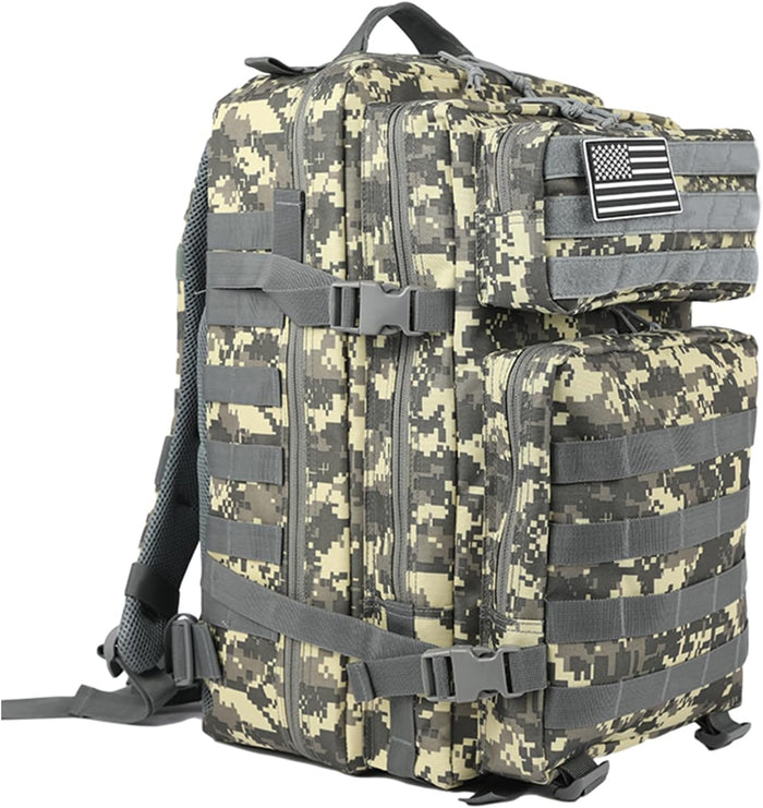 45L Military Tactical Backpack for Men & Women Bug Out Bag Assault pack Molle Daypack Hiking Trekking Rucksack(45L purple)