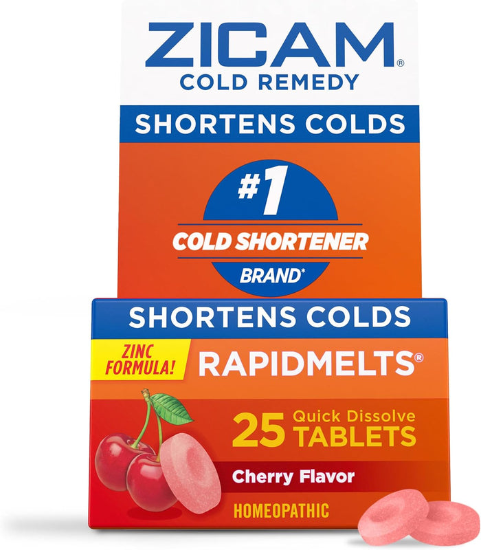 Zicam Cold Remedy Zinc Rapidmelts, Citrus Flavor, 25 Count (Pack of 1)