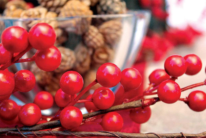 Christmas Garland Winter Red Berries Holiday Decoration Pine Cones, Evergreen Pine Needle – Unlit Berry Garlands Xmas Decor, Kitchen, Bar, Fireplace/Indoor/Outdoor Greenery with Snow 6 Ft Long (6ft)