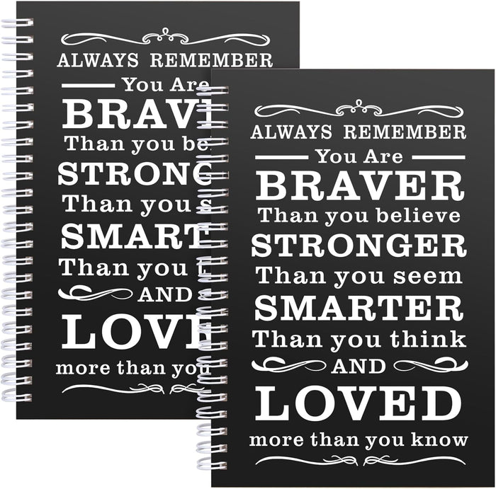 2 Pcs A5 Spiral Notebook,Inspirational Journal,Motivational Journal for Women Men,100 Pages Lined Spiral Journal Notebook College Ruled Daily Diary for School,Travel,Business,Work (Always-Purple)