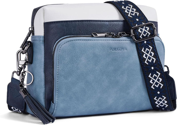 POIUGOYA Crossbody Purses for Women Trendy,Vegan Leather Medium Crossbody Bag,Women's Crossbody Travel Purse Built in Wallet