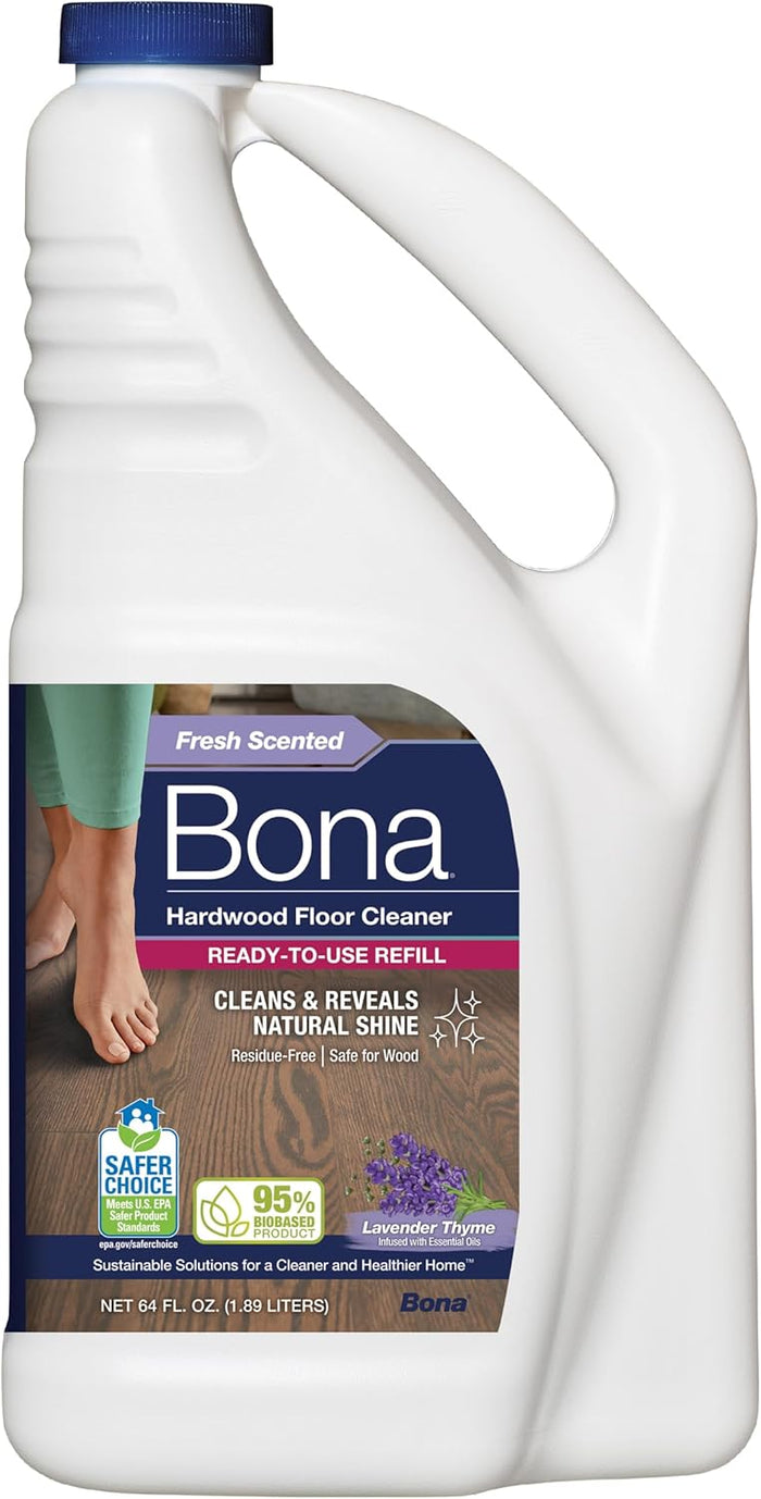 Bona Hardwood Floor Cleaner Refill - 128 fl oz - Unscented - Refill for Bona Spray Mops and Spray Bottles - Residue-Free Floor Cleaning Solution for Wood Floors