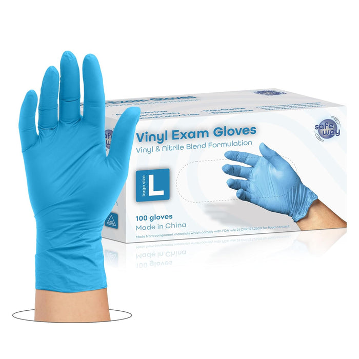 SAFEWAY USA Disposable Vinyl Medical Gloves Bulk — Non-Latex, Powder-Free, Multi-Purpose Protective Professional Gloves for Household Chores, Nursing, Hospital, Lab Work and More — (1000 pcs, Medium)
