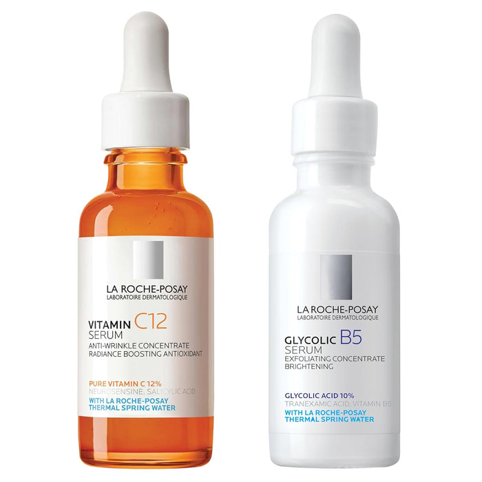 La Roche-Posay Pure 12% Vitamin C Serum For Face With Hyaluronic Acid & Salicylic Acid, Hydrating Face Serum, Boost Radiance & Reduce Wrinkles, 2 Formulas for Normal or Oily Skin Control