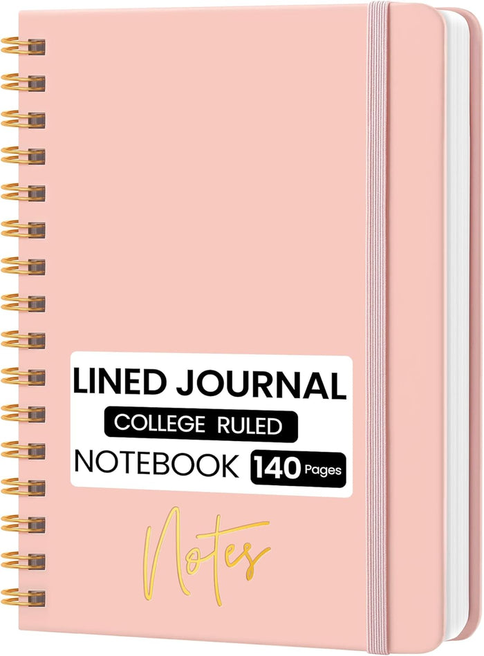 Lined Spiral Journal Notebook, A5 College Ruled Notebook for Journaling, Note-Taking, and Daily Planning, Durable Hardcover with an Elegant Design, Purple